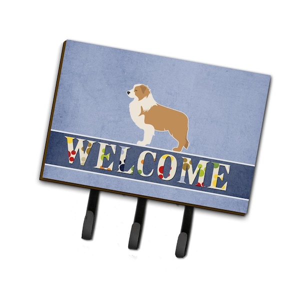 Carolines Treasures Red Border Collie Welcome Leash or Key Holder BB5526TH68 - main
